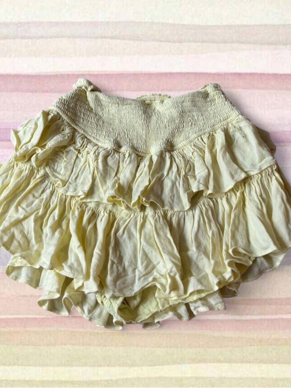 Knock Knock Light Yellow Ruffled Mini Skirt